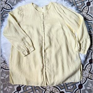 Eileen Fisher Long Sleeve Button Front Linen Shirt Size 2X